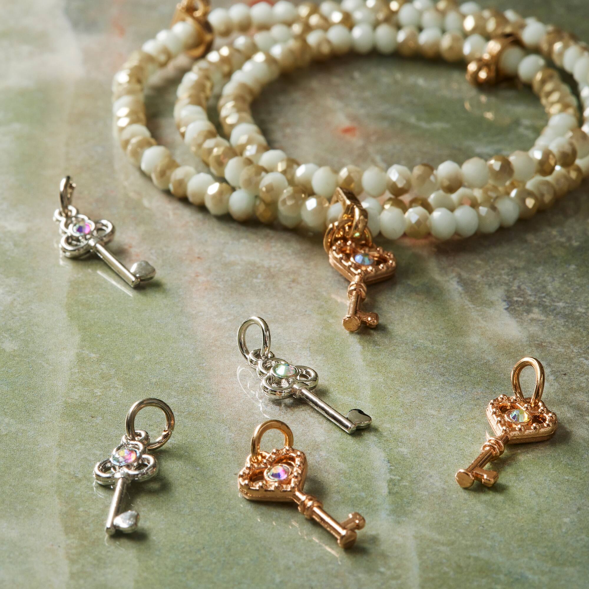 Gold & Rhodium Key Charms by Bead Landing™